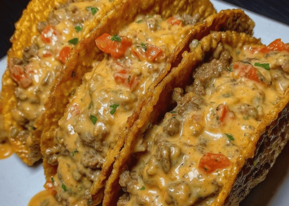 Cheese Beef Rotel Tacos 