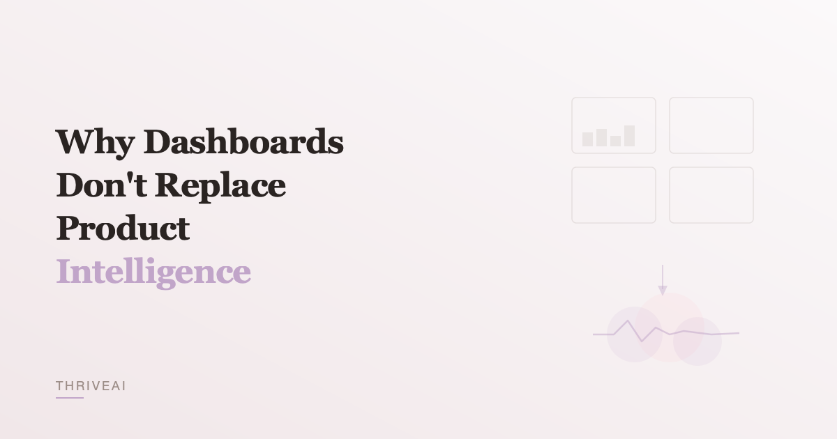 Why dashboards don't replace product intelligence
