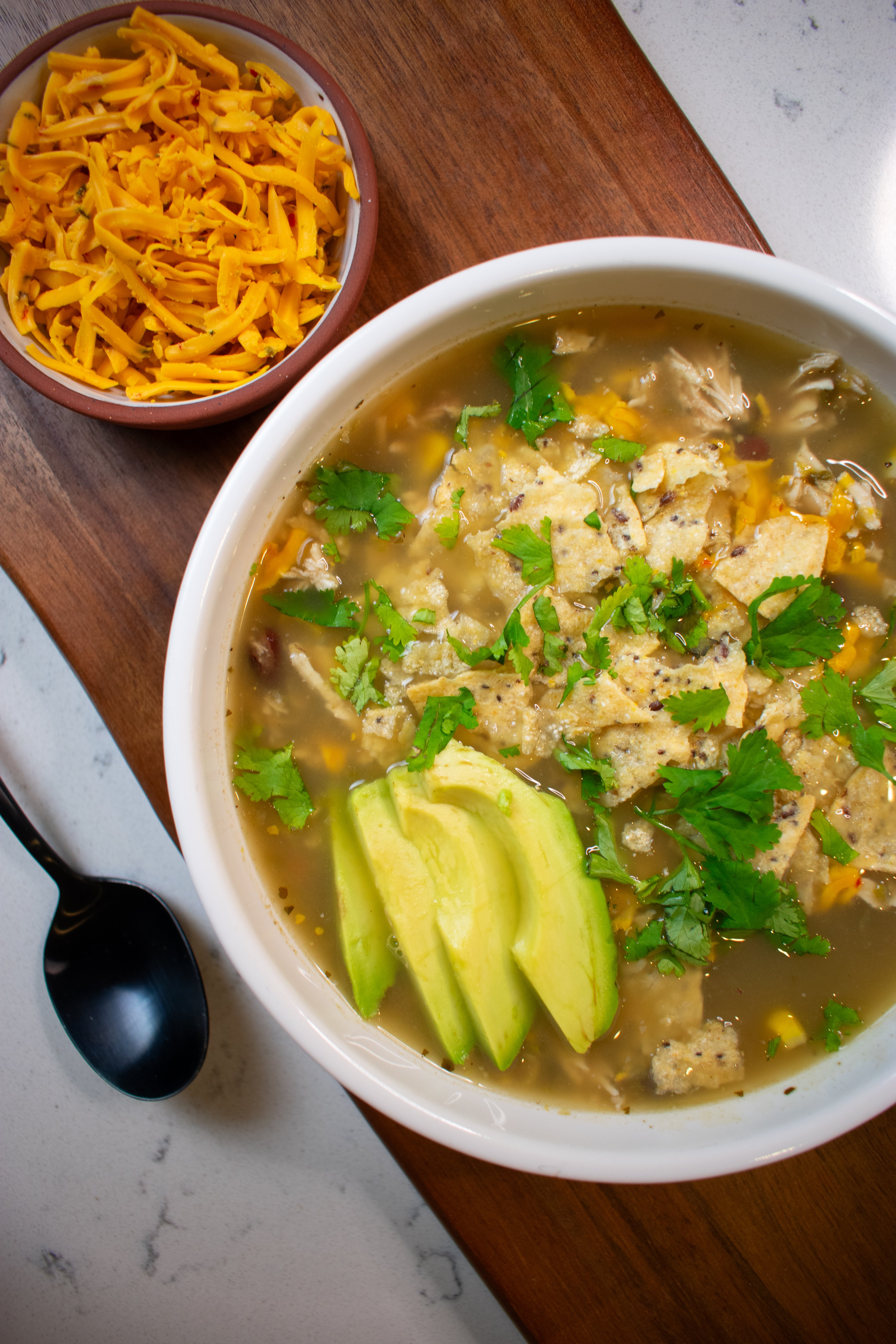Mom's High-Protein Chicken Tortilla Soup