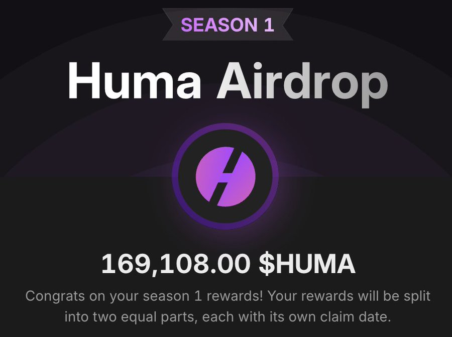 I got 169,000 HUMA ($4,000) for locking up $35k for 3 months