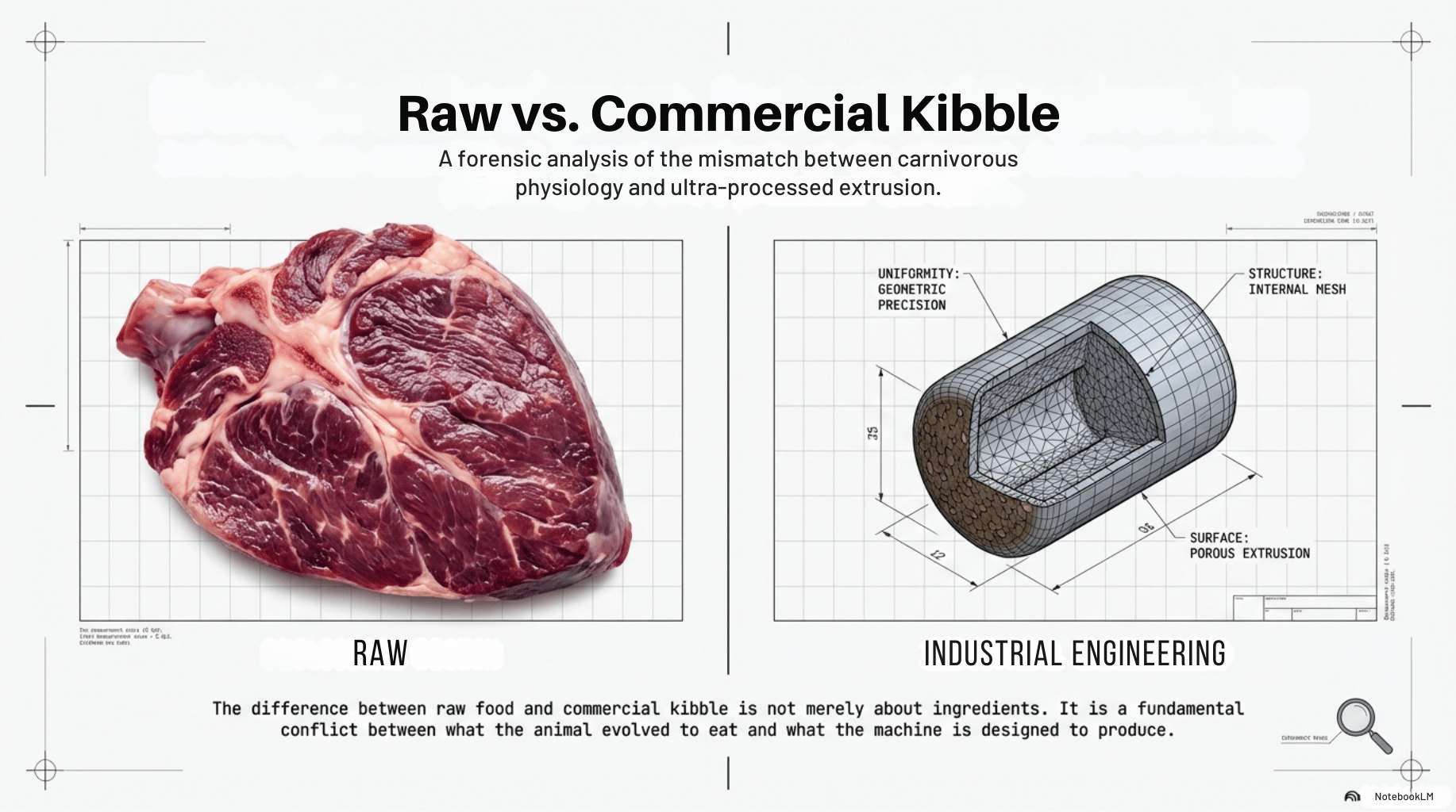 Raw vs Kibble: Biological Design vs. Industrial Engineering