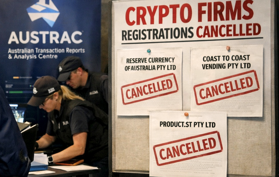 AUSTRAC clamps down on crypto with three cancellations
