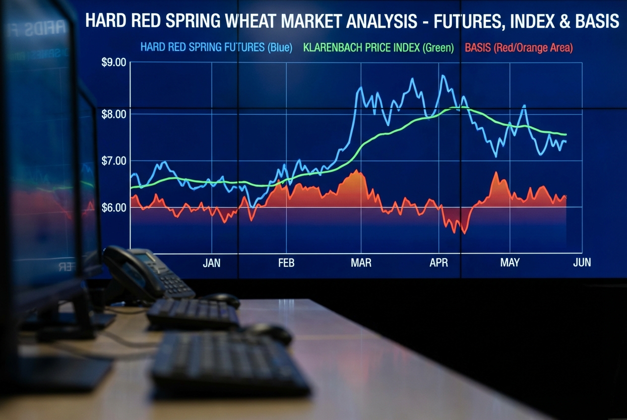 Hard Red Spring Wheat Futures, SK Cash Price and Basis