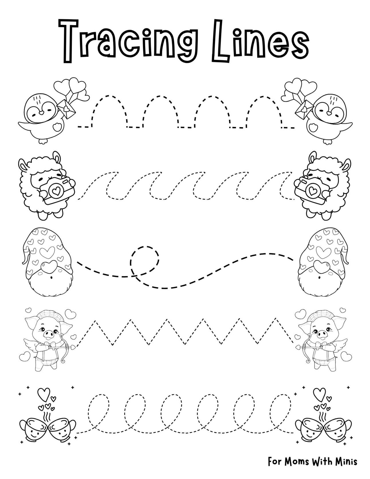 💘 Valentine's Day Tracing Lines