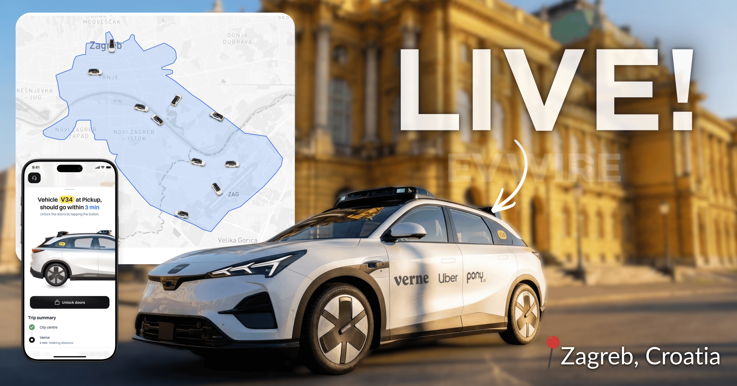 Verne robotaxi service launches for PUBLIC in Zagreb with 10 robotaxis, first-ever paid rides in Europe