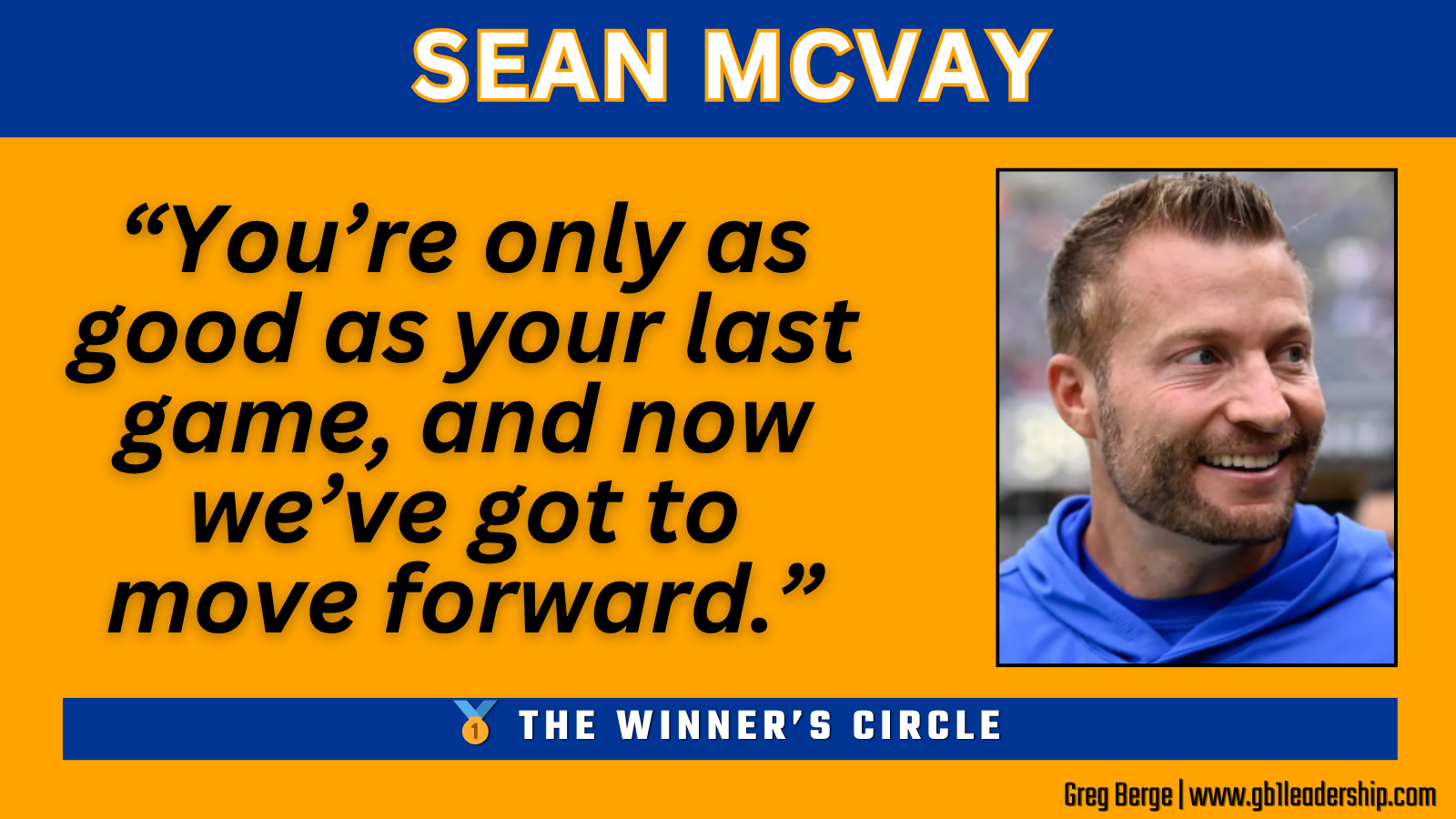 🥇The Winner's Circle: Sean McVay
