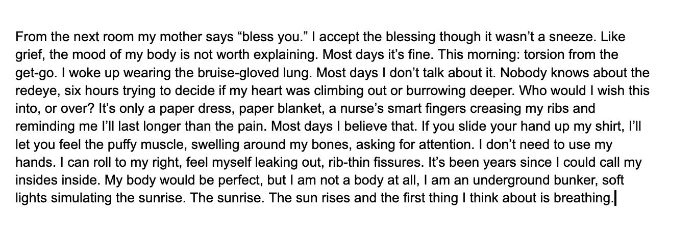 Thursday Poetry Post: The Morning in My Chest