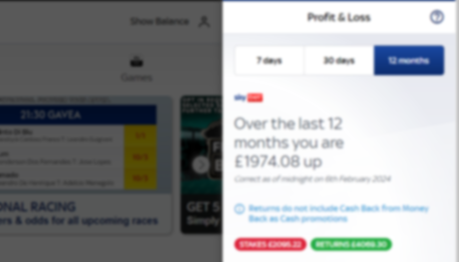 £6,733 betting profit on live video