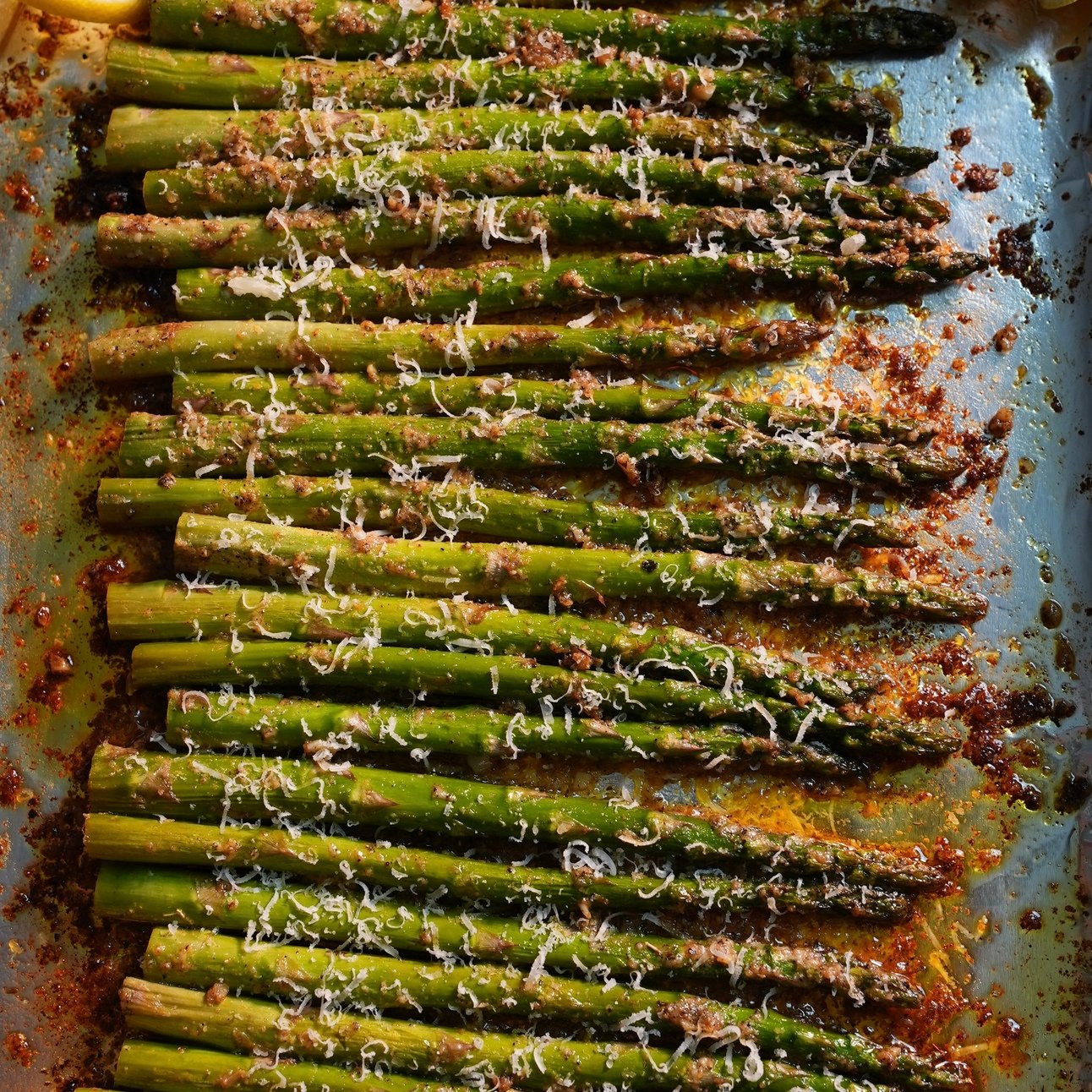Oven Roasted Garlic Parmigiano Asparagus