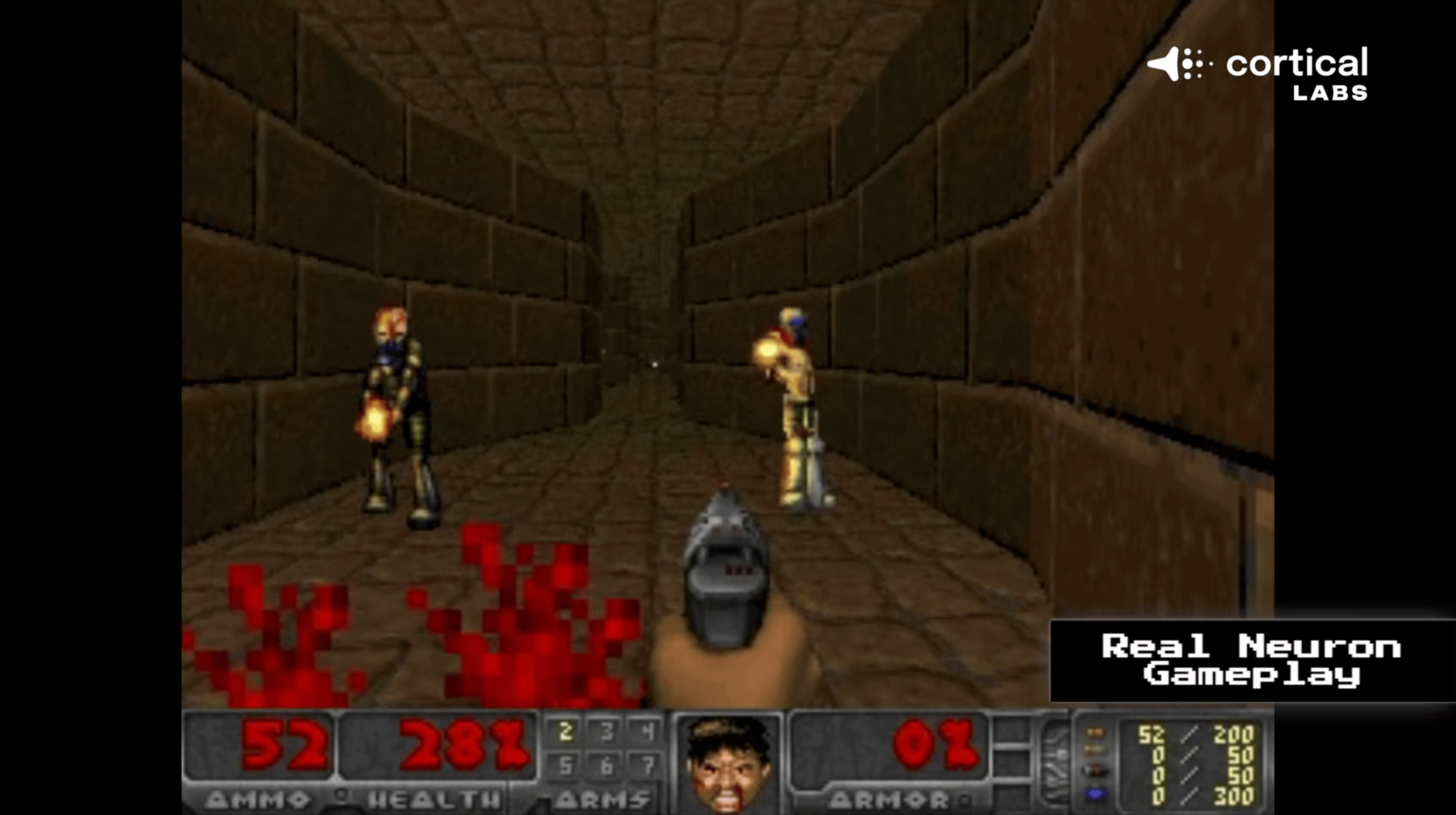A computer made of brain cells plays Doom