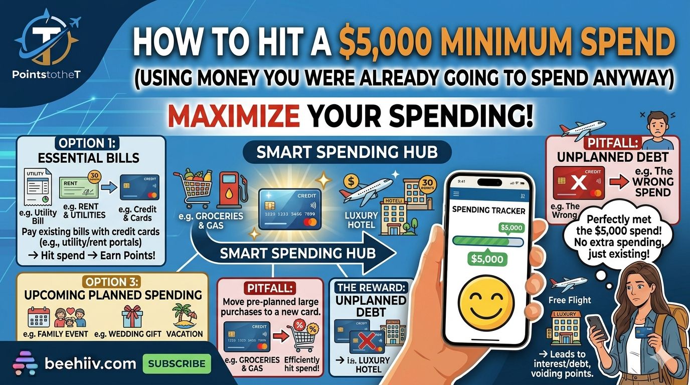 How to hit a $5,000 minimum spend using money you were already going to spend anyway