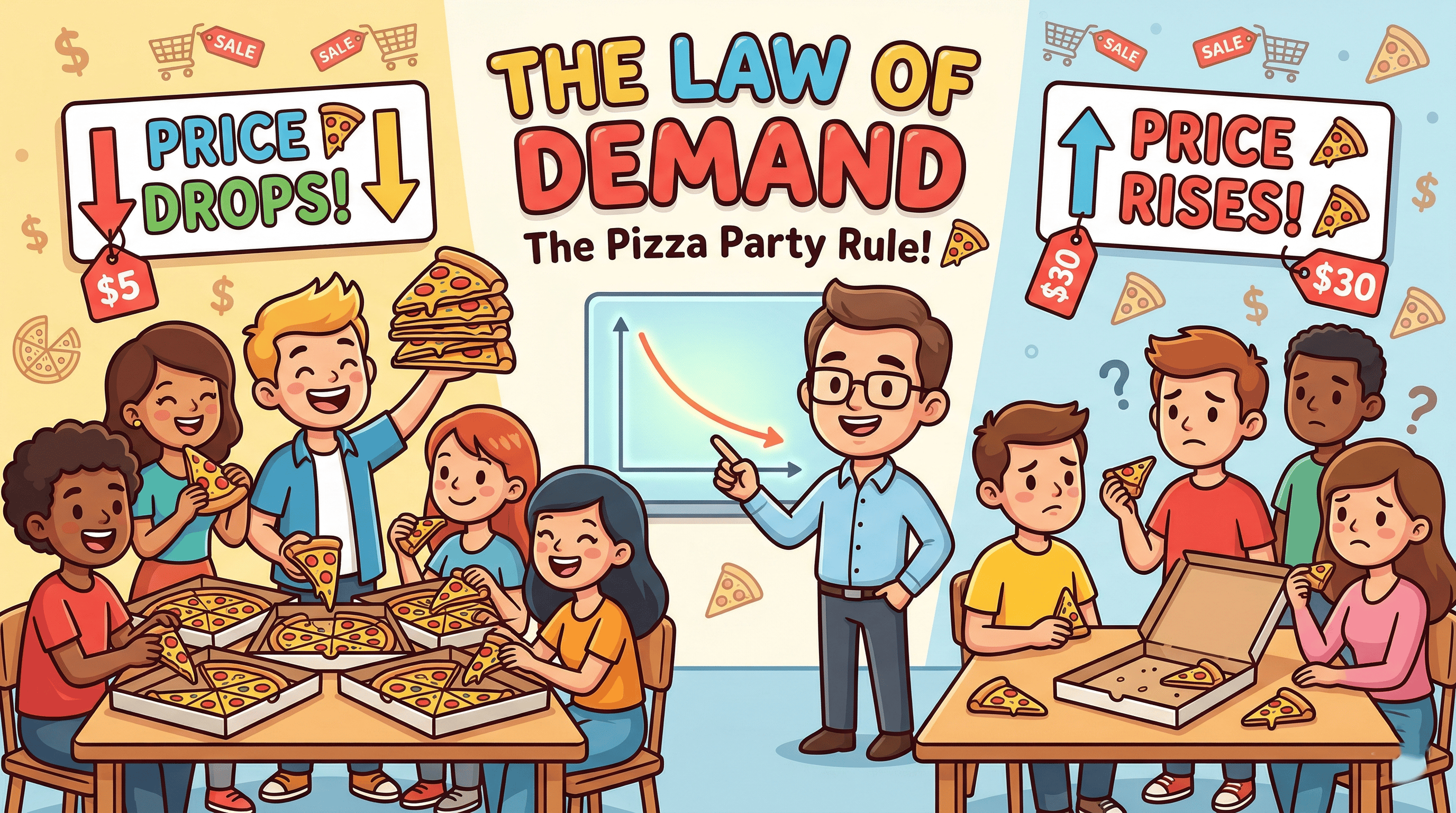 The Law of Demand Explained: The Pizza Party Rule 🍕