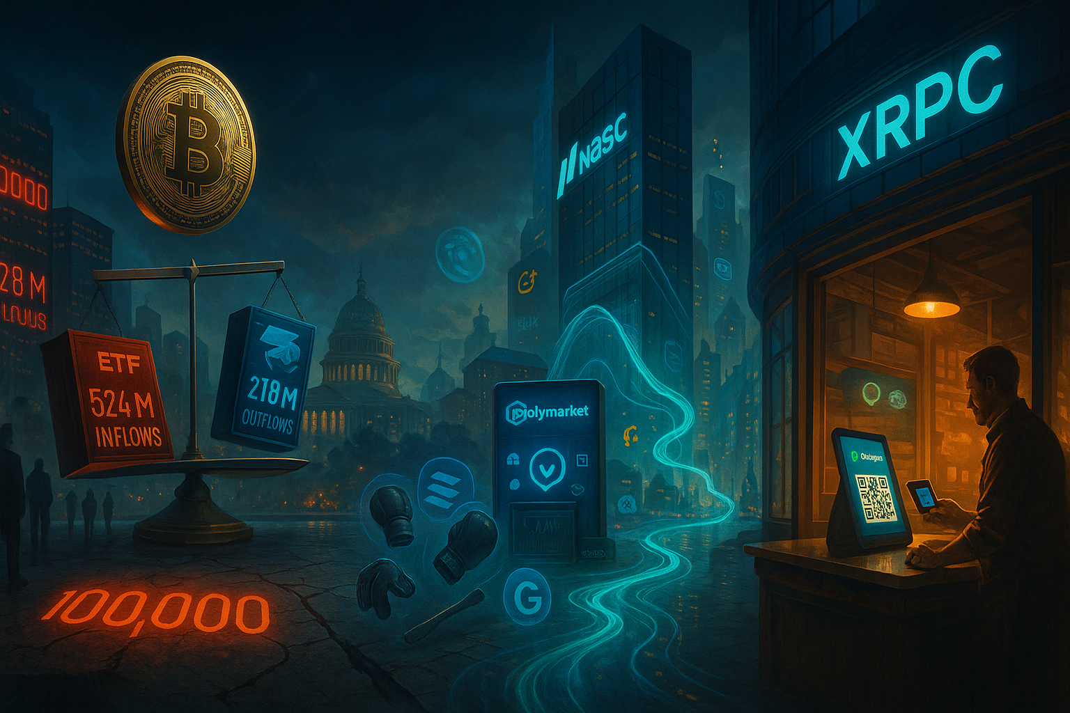 XRP hits Wall Street, Polymarket returns, and Bitcoin searches for a floor