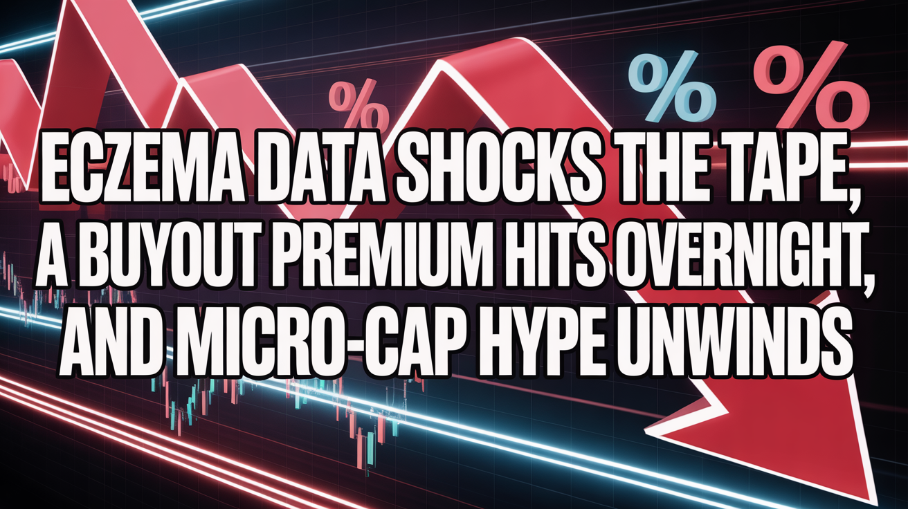 Eczema Data Shocks the Tape, a Buyout Premium Hits Overnight, and Micro-Cap Hype Unwinds