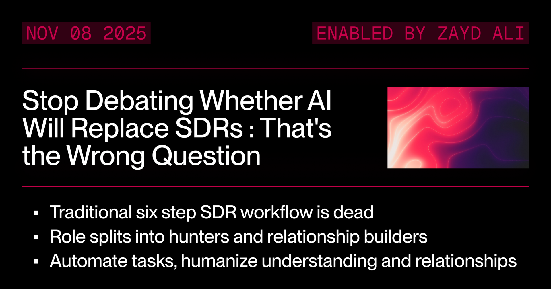 Stop Debating Whether AI Will Replace SDRs: That's the Wrong Question