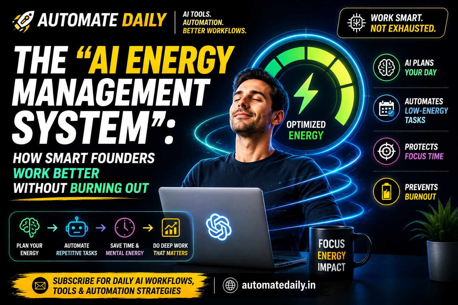 🚀 The “AI Energy Management System”: How Smart Founders Work Better Without Burning Out