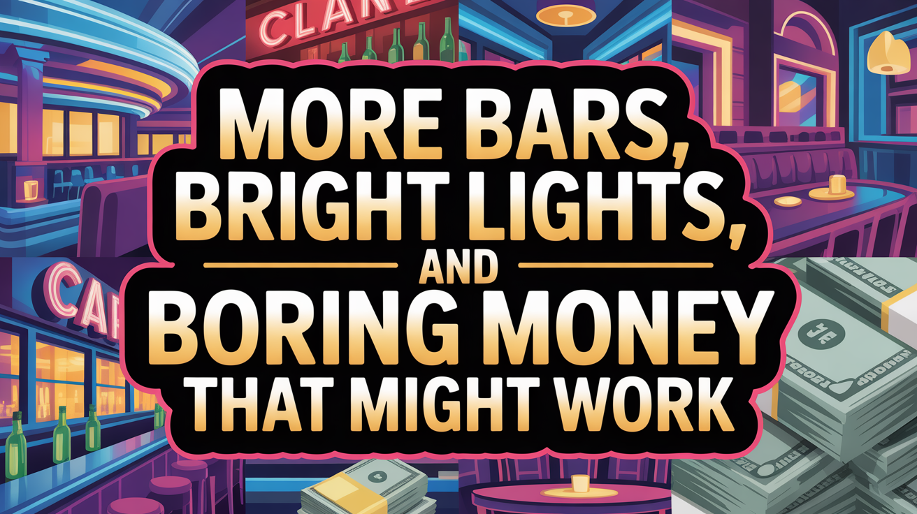 More Bars, Bright Lights, and Boring Money That Might Work