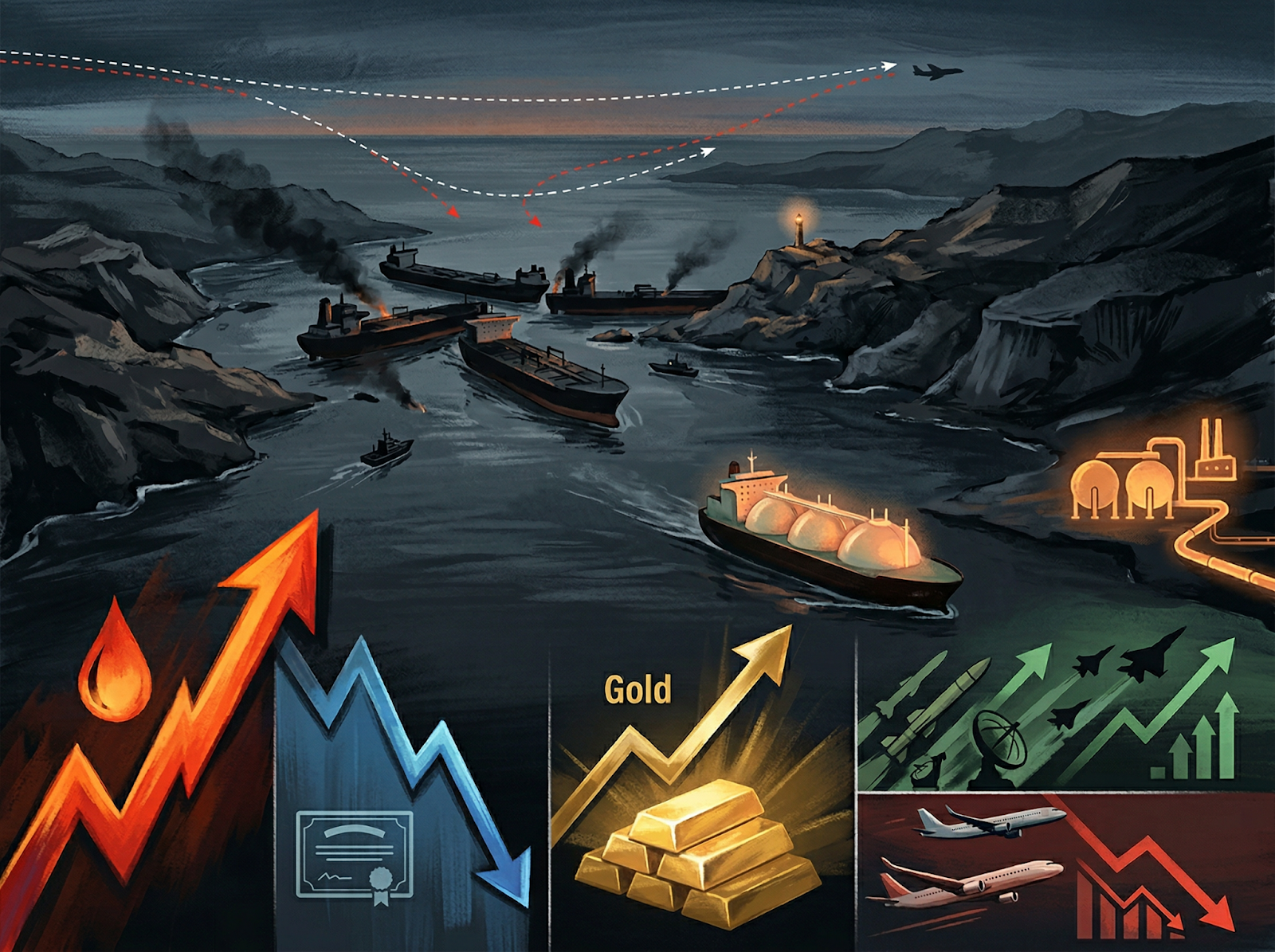 Hormuz Shuts | Bonds Rally With Oil | Defense Long, Airlines Short | The LNG Trade Markets Missed