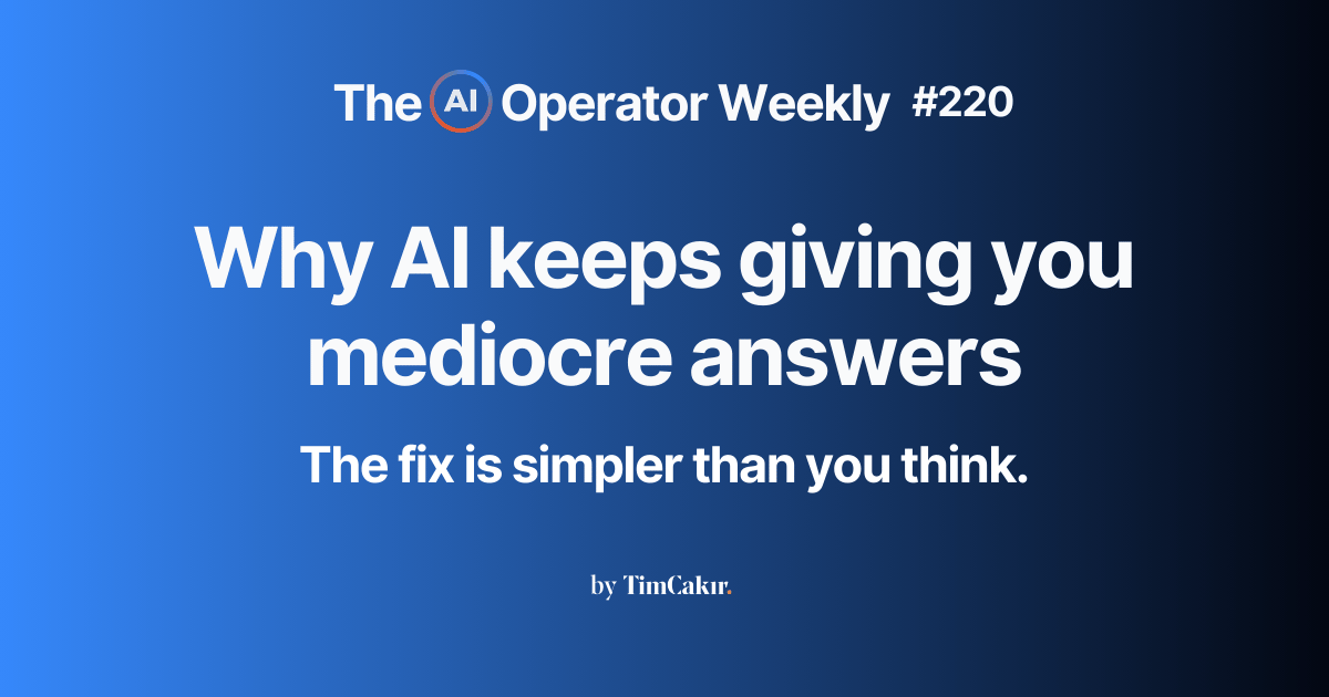 Why your AI keeps giving you mediocre answers
