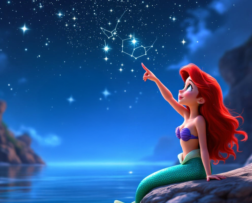Today’s Story: Sophia’s Starry Adventure with Ariel 🧜‍♀️✨