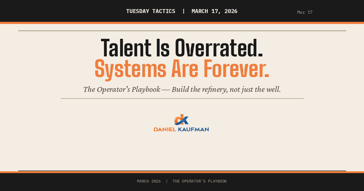 The Operator's Playbook