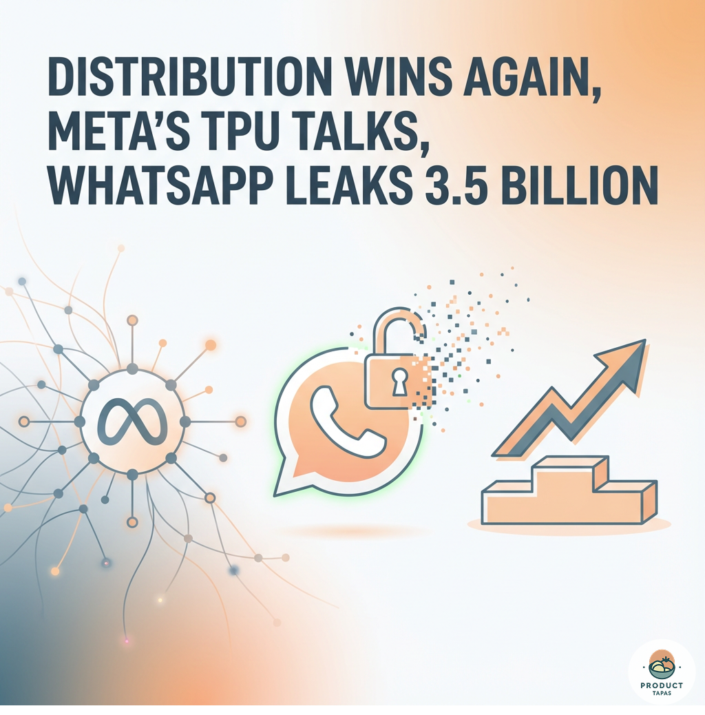 Distribution wins again, Meta's TPU Talks, WhatsApp Leaks 3.5 Billion