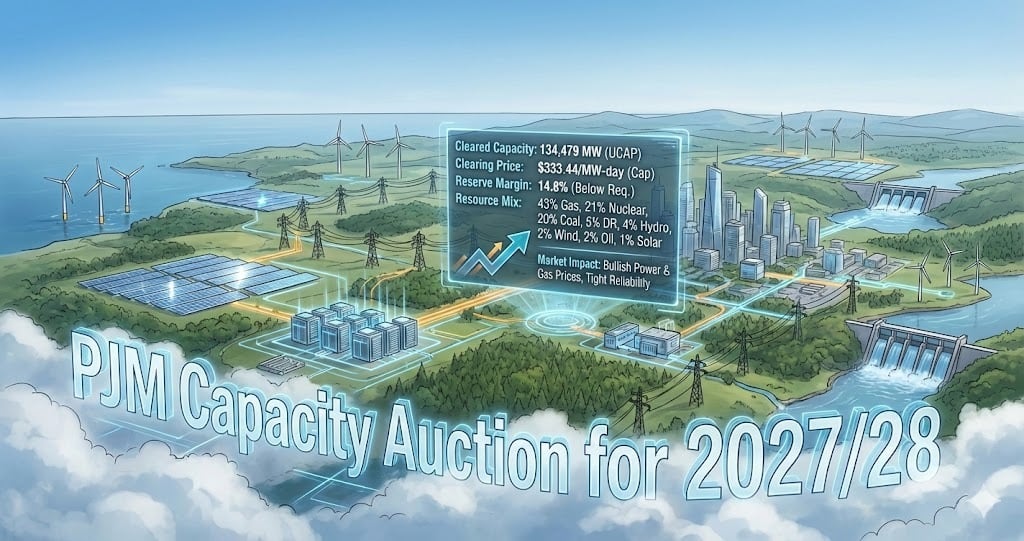 PJM Capacity Auction for 2027/28: Prices Hit Cap as Reserve Margins Tightem