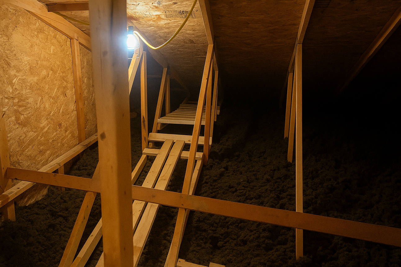 🧰 The Catwalk in the Rafters: A Home Inspector’s Dream Come True