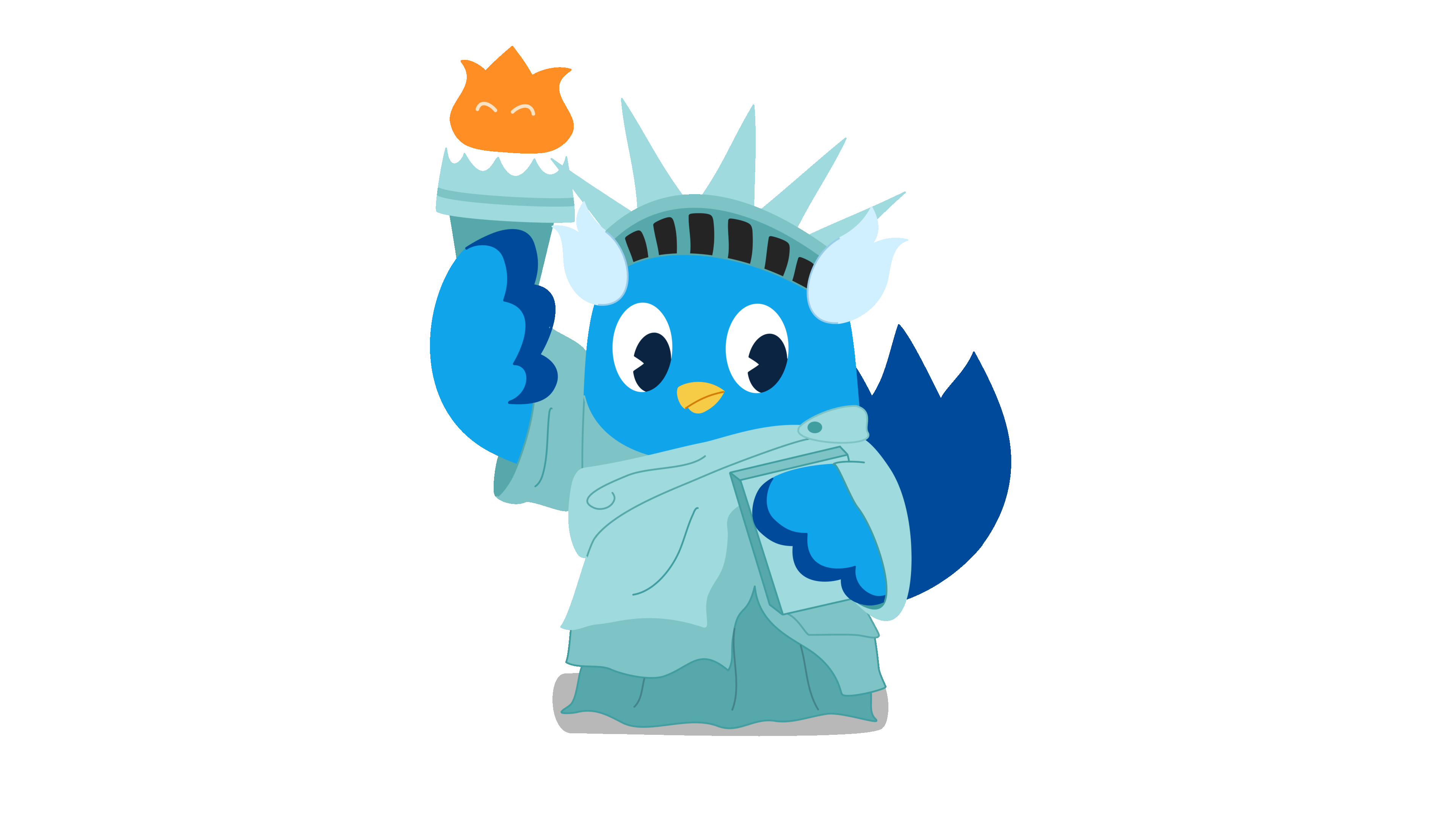Alo as Statue of Liberty 