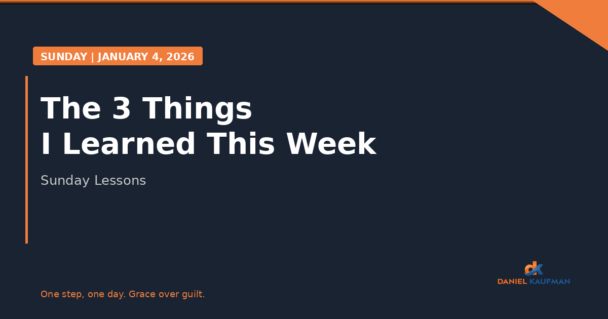 The 3 Things I Learned This Week - Sunday, January 4th, 2026 Edition