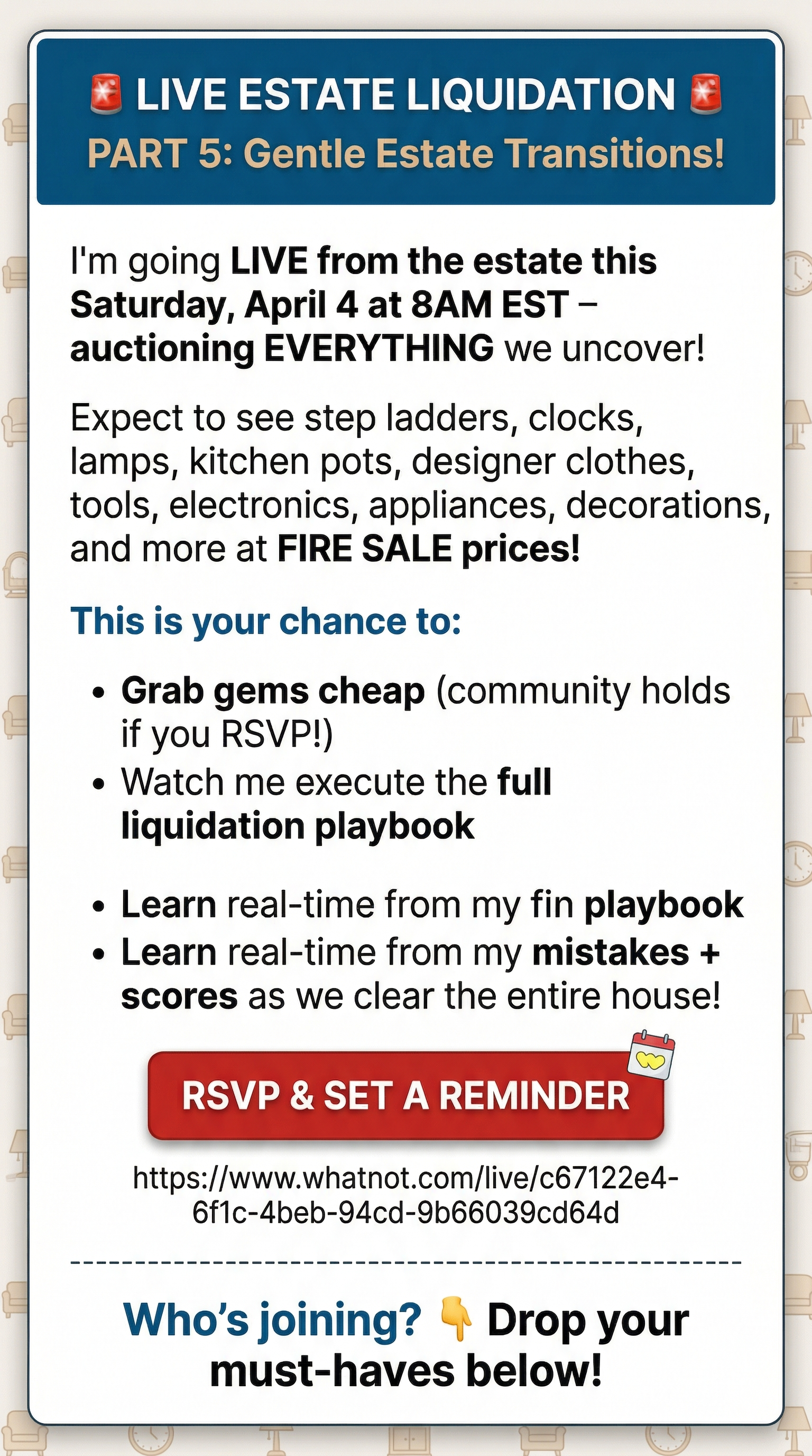 I'm Liquidating an Estate Live on WhatNot.com | This Saturday! 