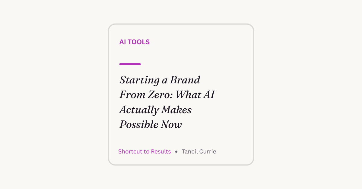 Starting a Brand From Zero: What AI Actually Makes Possible Now