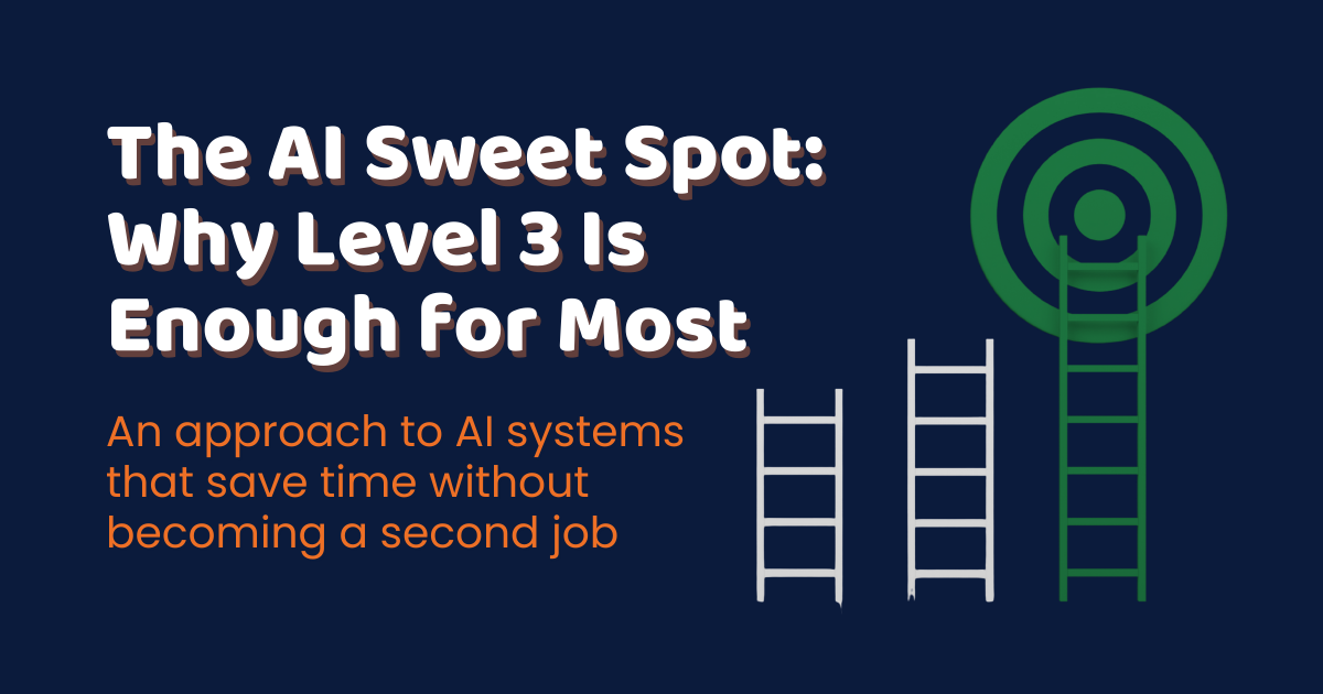 The AI Sweet Spot: Why Level 3 Is Enough for Most Small Businesses
