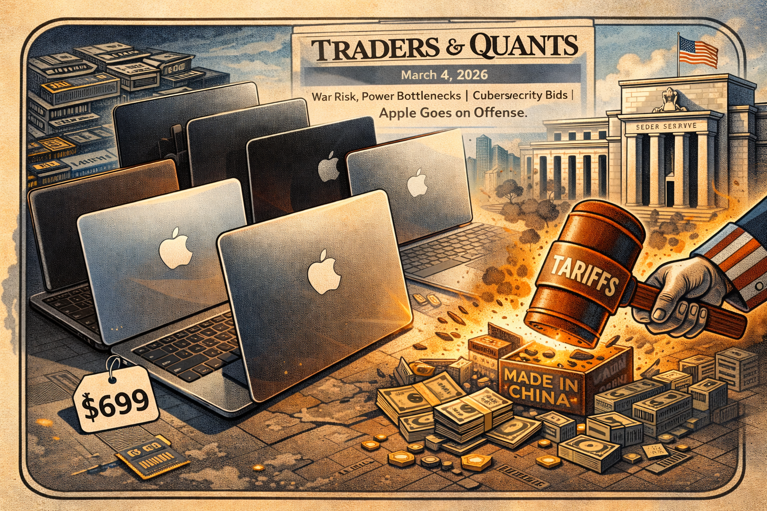 War Risk, Power Bottlenecks | Cybersecurity Bids | Apple Goes on Offense