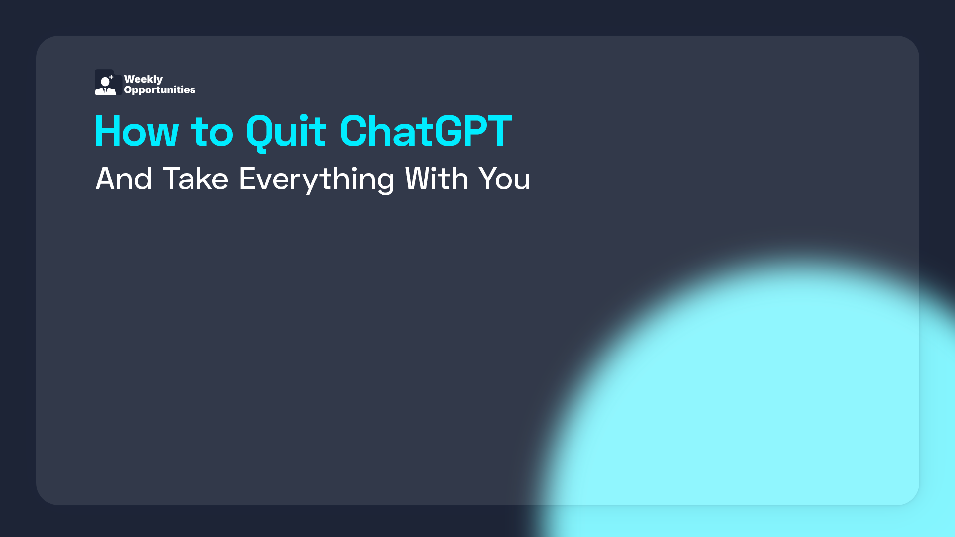 How to Quit ChatGPT
