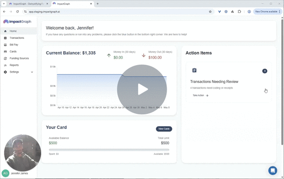 ✨What's new: Text notifications for Card and Bill Pay transactions in ImpactGraph!