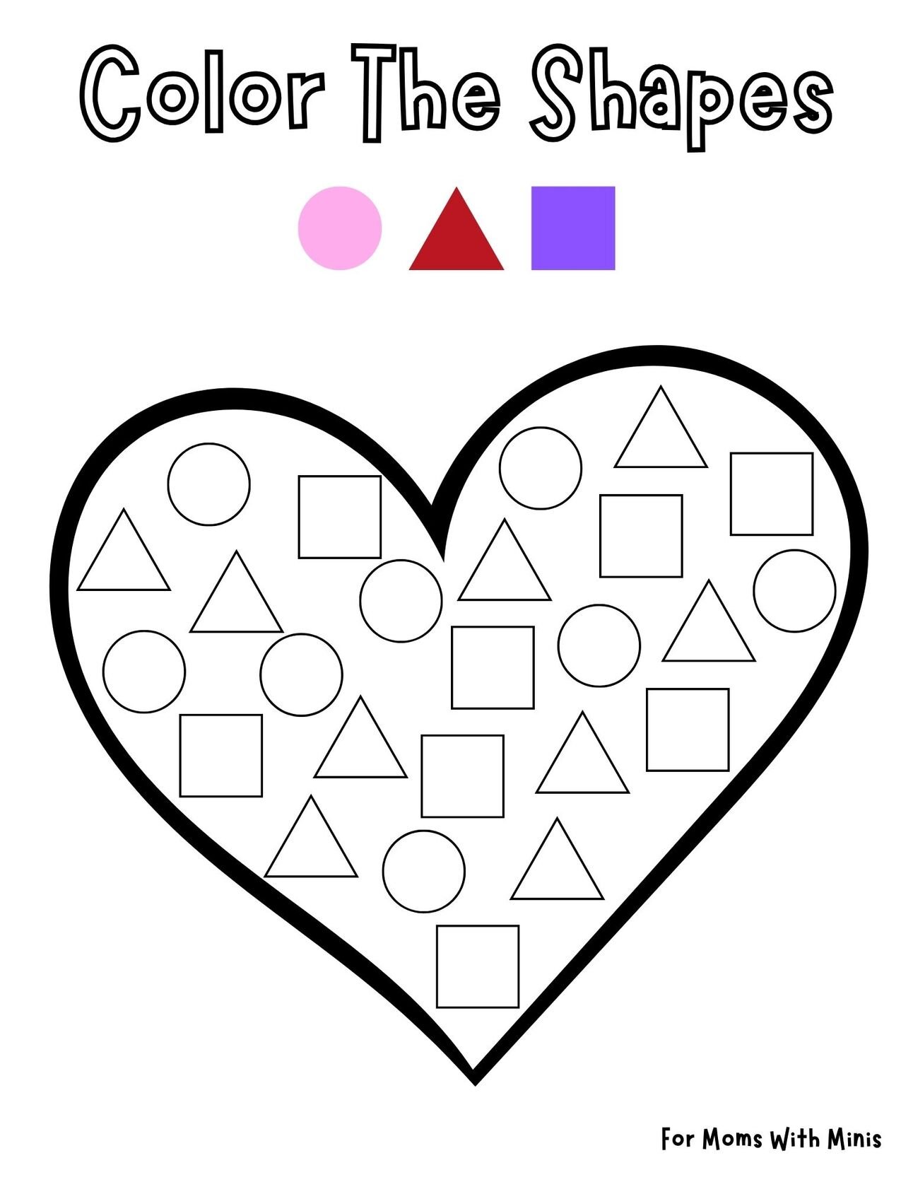 💖 Color The Shapes in The Heart