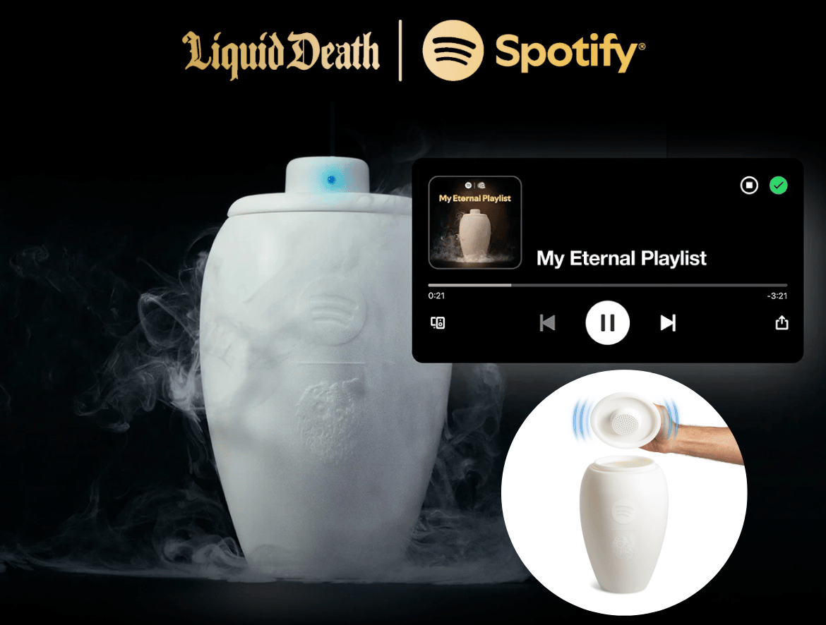 Liquid Death And Spotify Made A Bluetooth Urn, And It’s Peak 2026