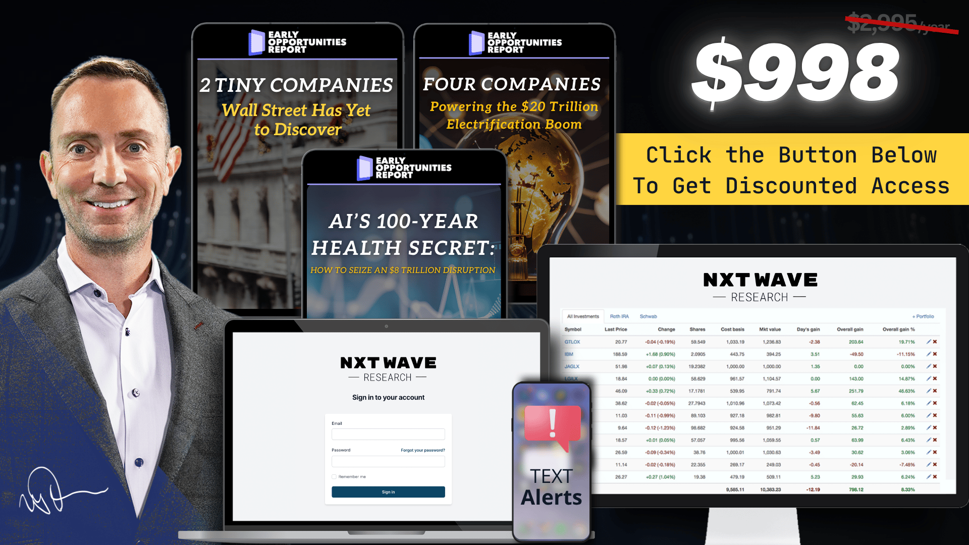 Growth Investor product collage with Louis Navellier