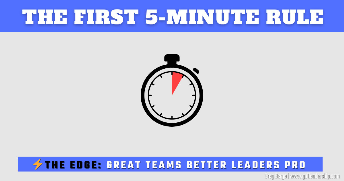 ⚡️The EDGE: The First 5-Minute Rule