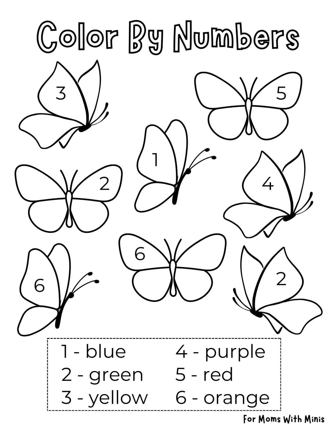 Butterfly Color By Numbers