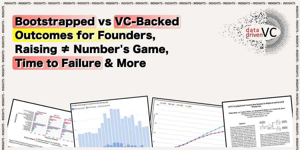 💥 Bootstrapped vs VC-Backed Outcomes for Founders, Raising ≠ Number's Game, Time to Failure & More