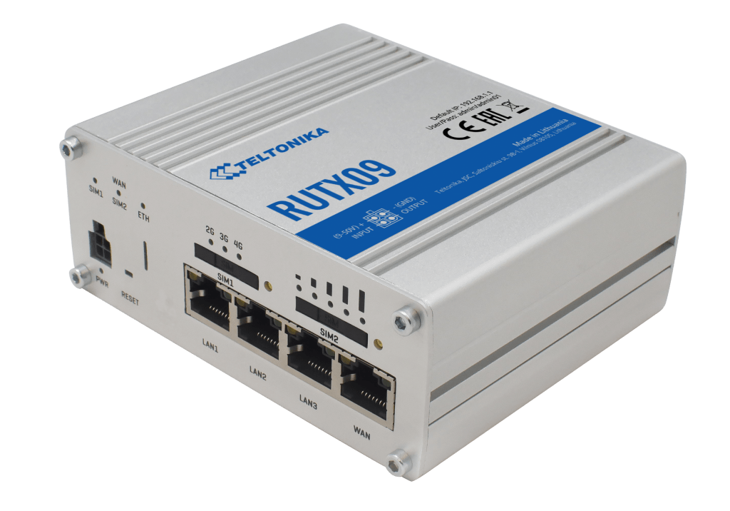RUTX09 – Router LTE CAT6 Gigabit industrial de nueva generación