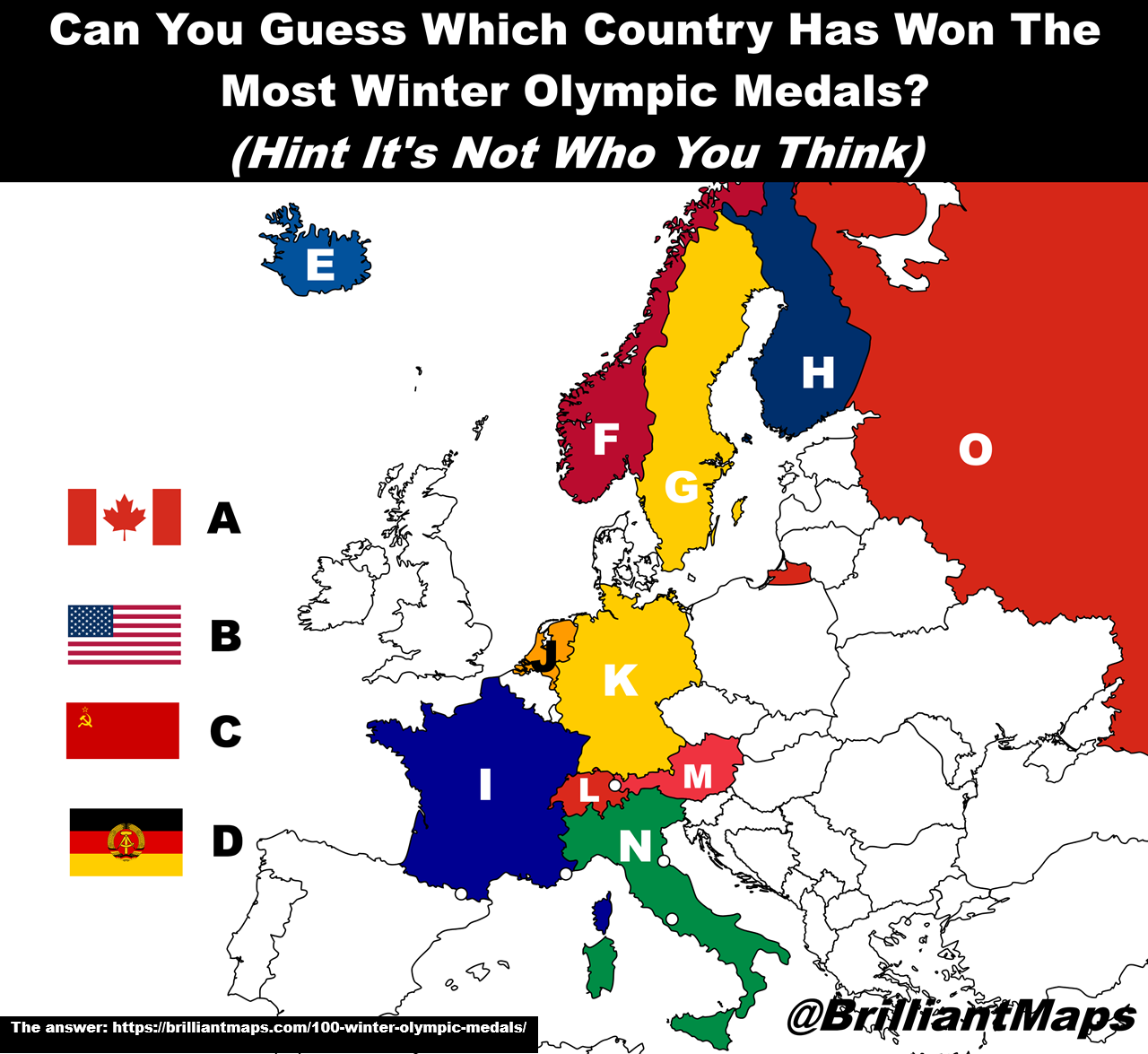 Which Country Has Won The Most Winter Olympic Medals? It's Probably Not Who You Think