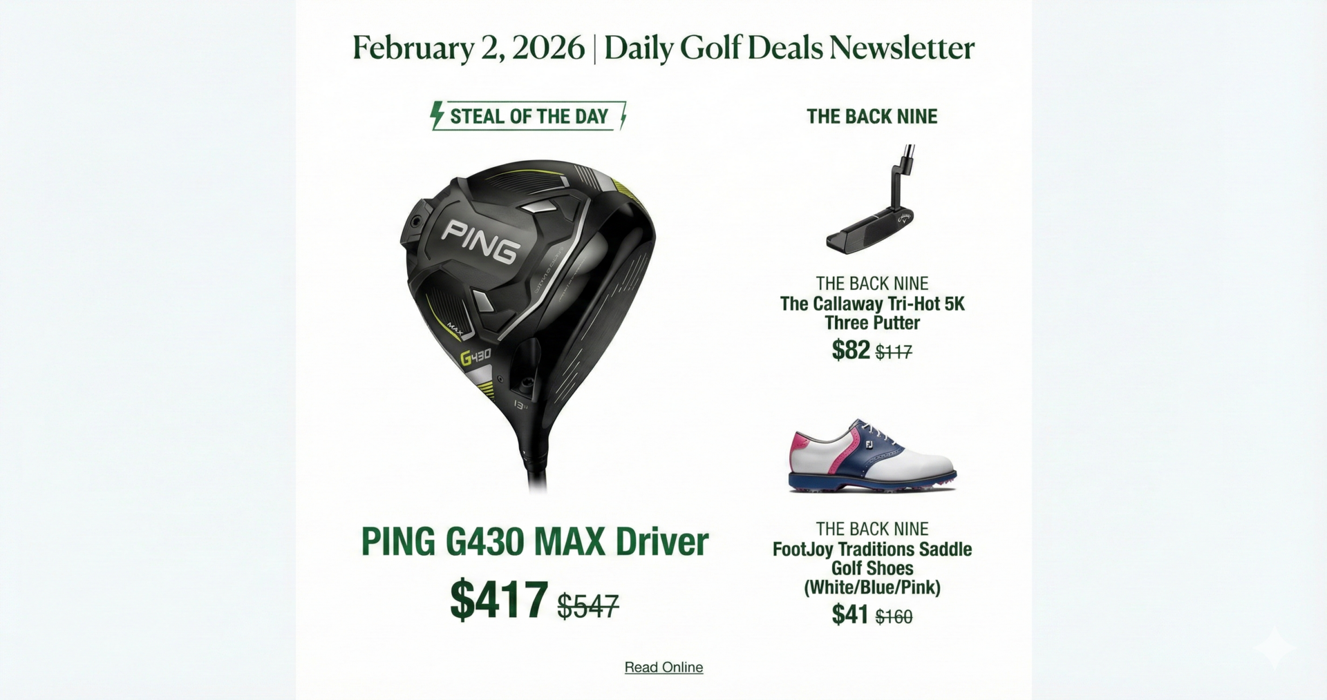 Daily Golf Steals - 02/02/2026