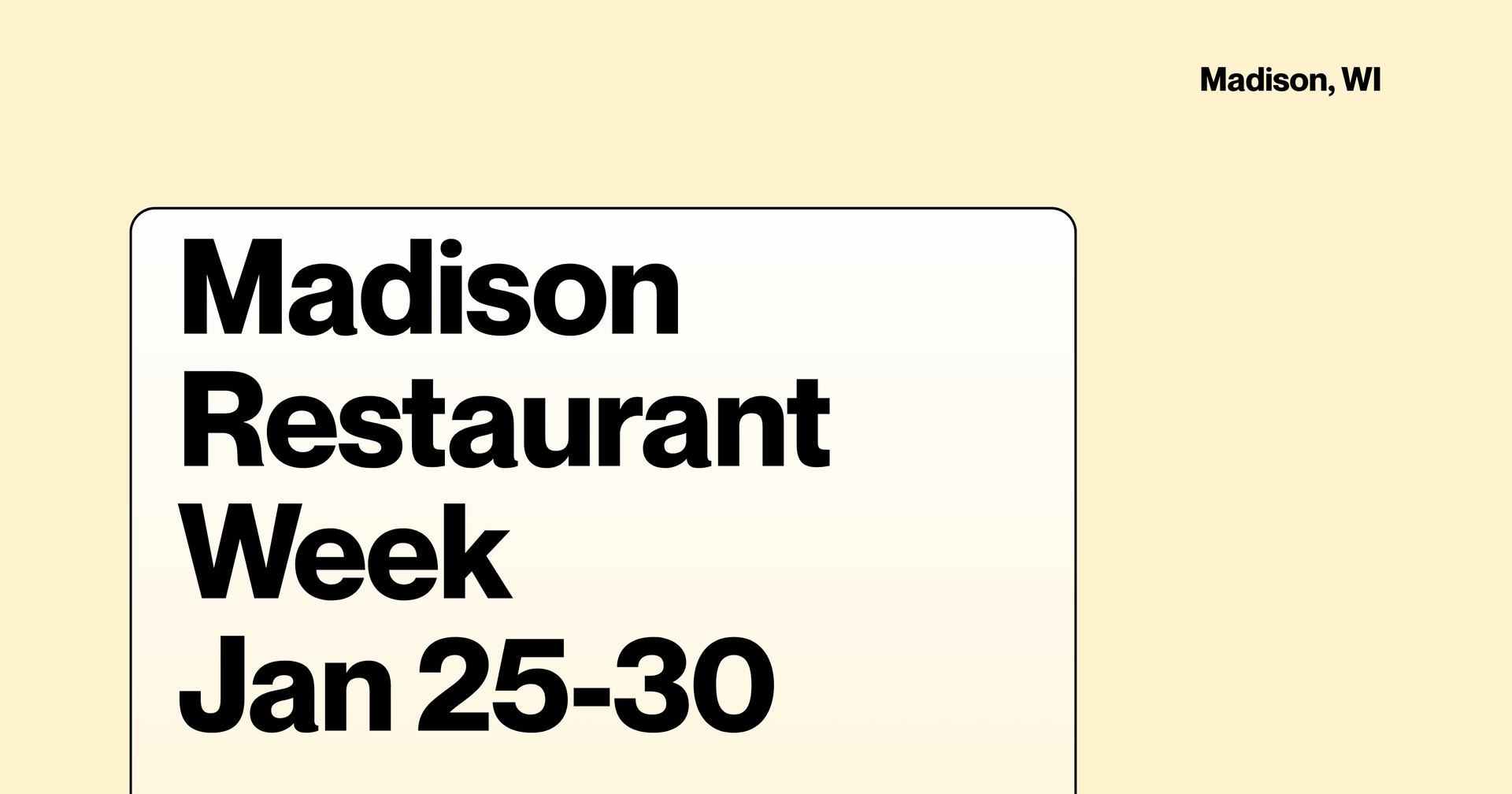 Madison Restaurant Week 2026!