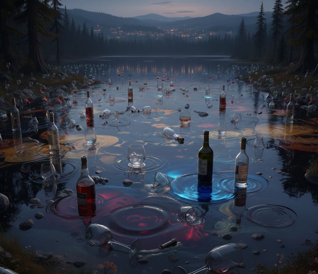 Un lago de alcohol sin beber