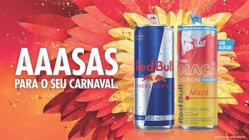 Novo Red Bull Maçã Sugarfree estreia no Carnaval 2026 com ativações pelo Brasil
