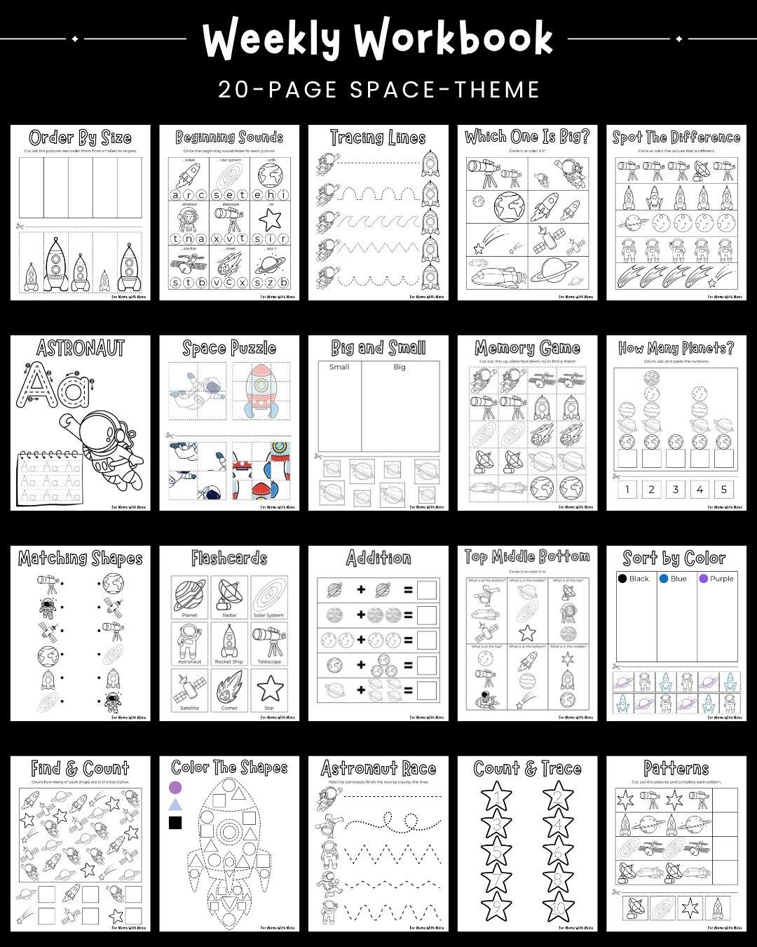 Space Theme Workbook