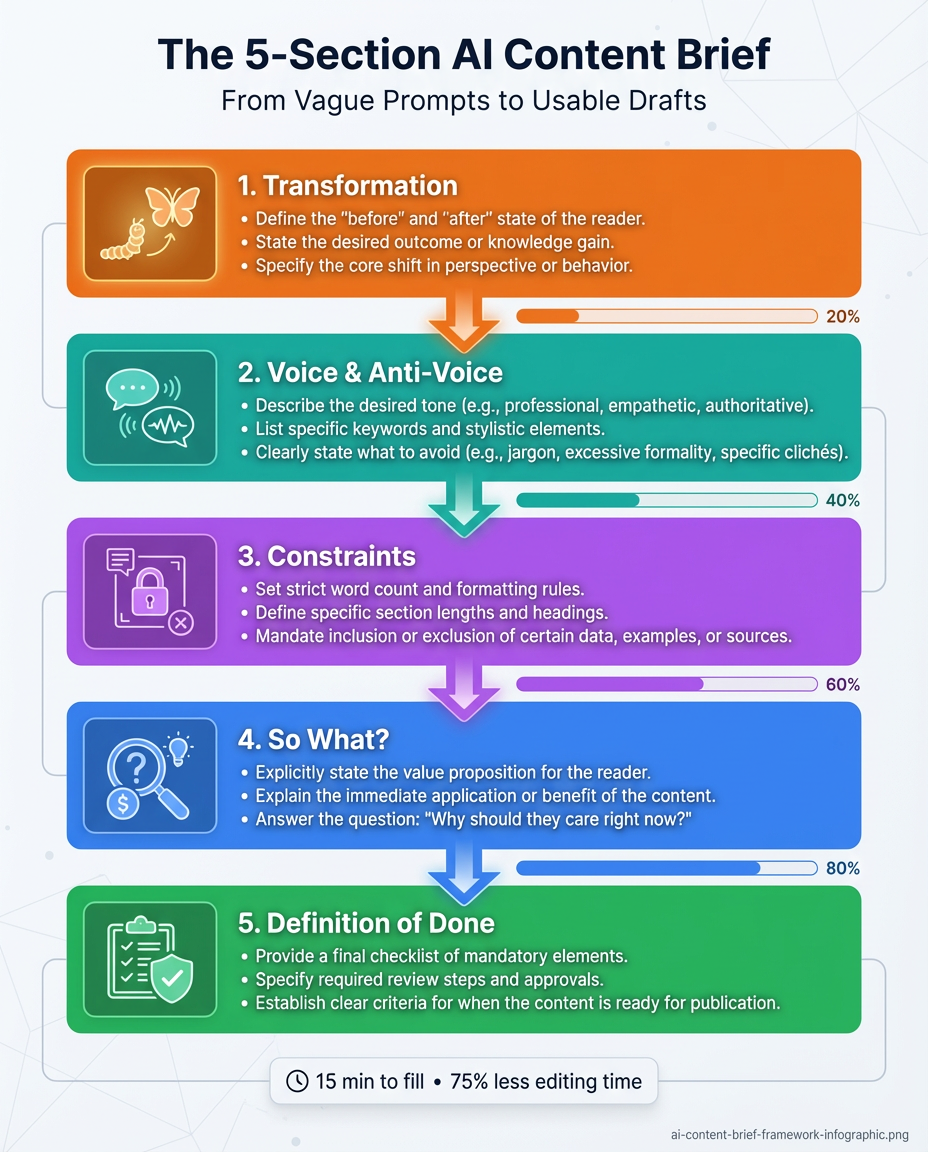 The One-Page Brief That Makes AI Drafts Usable